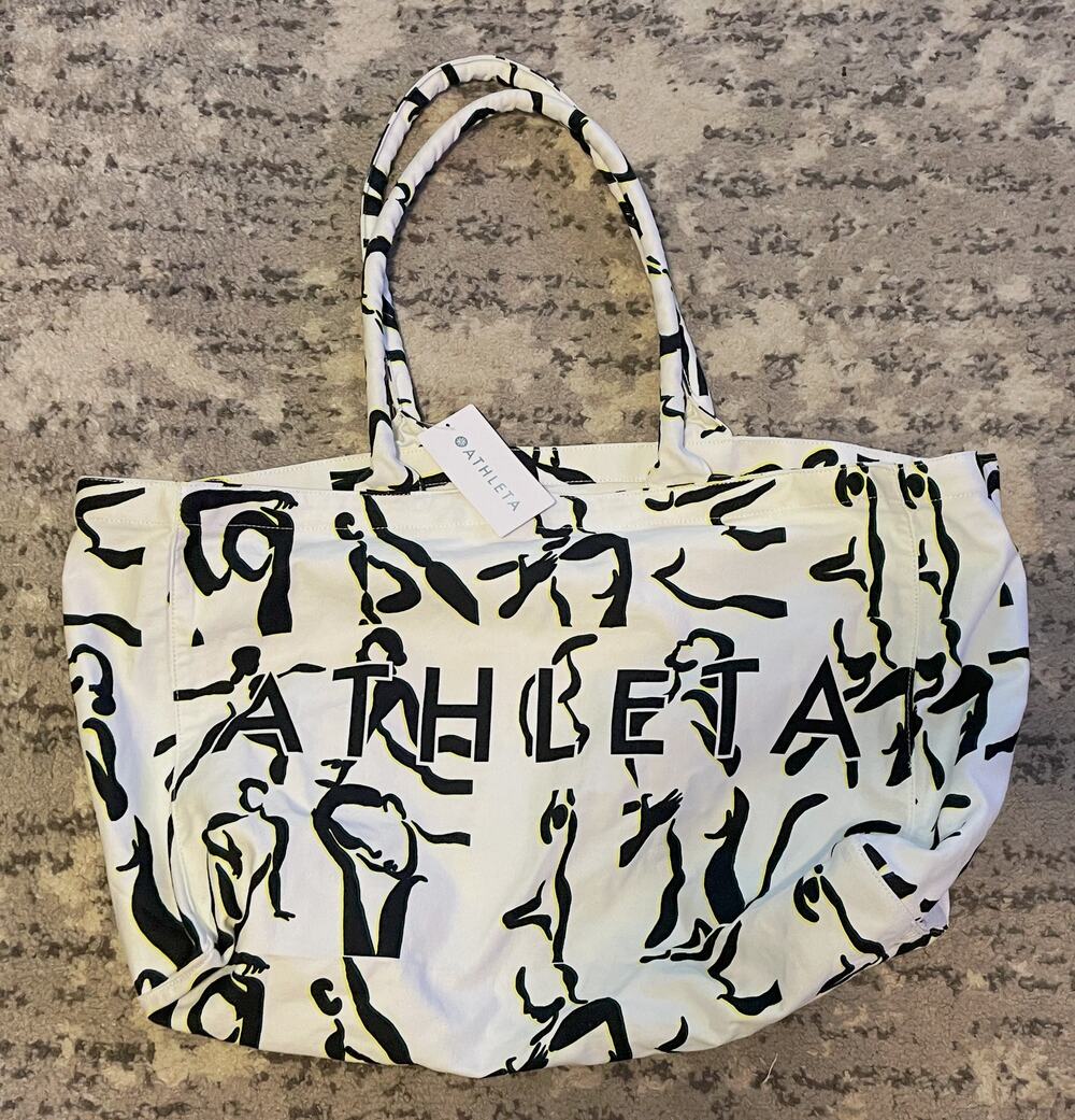 Athleta Power of She Abstract Canvas Tote Bag NWT